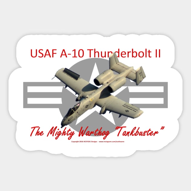 A-10 Warthog Rolling In 2 Sticker by acefox1